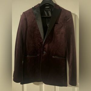 Express Men’s Burgundy Velvet Blazer